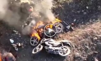 Неудачная атака российских мотоциклистов на Марьинском направлении
